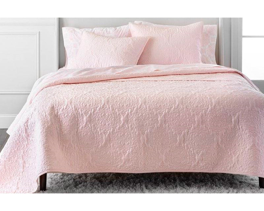 FaFurn Queen Size 3-Piece Quilt Bedspread Set - Blush Pink, Cotton