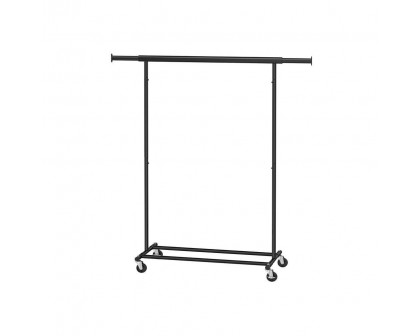 FaFurn Garment Rack Clothes on Lockable Wheels - Black, Iron