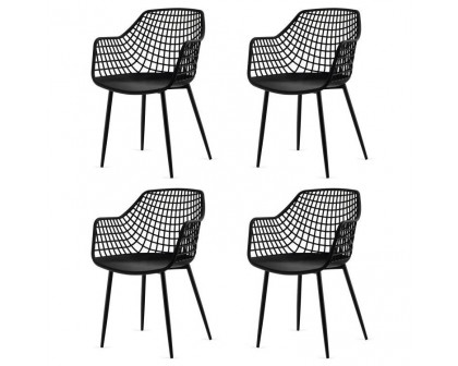 FaFurn - Set of 4 Modern Dining Chairs with Ergonomic Backrest