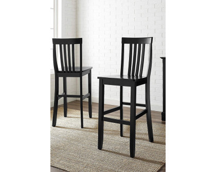 FaFurn - Solid Hardwood Bar Stool in Wood Finish (Set of 2)