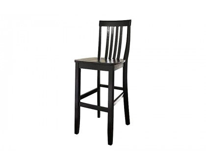 FaFurn Solid Hardwood 30-Inch Bar Stool in Wood Finish (Set of 2) - Black