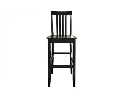 FaFurn Solid Hardwood 30-Inch Bar Stool in Wood Finish (Set of 2) - Black