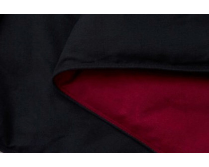 FaFurn Traditional Microfiber Reversible 3 Piece Comforter Set - Black/Maroon, Twin/Twin XL Size