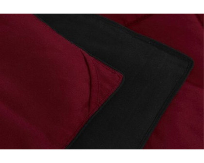 FaFurn Traditional Microfiber Reversible 3 Piece Comforter Set - Black/Maroon, Twin/Twin XL Size