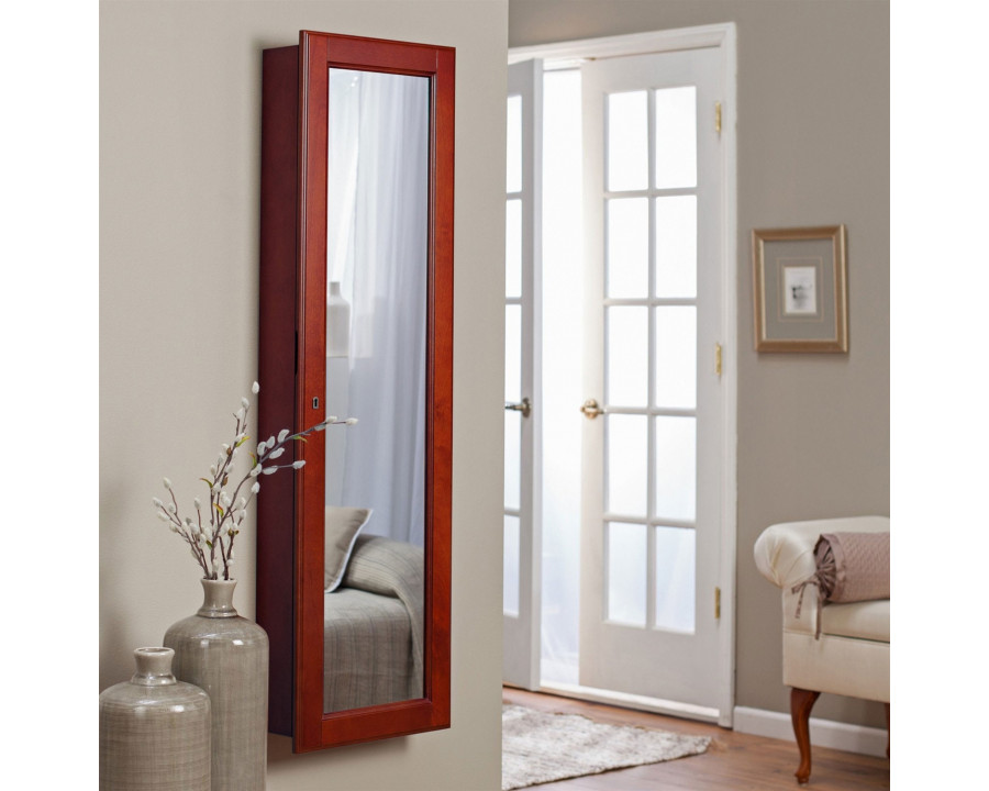 FaFurn - Locking Jewelry Armoire Cabinet with Mirror