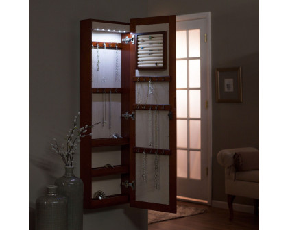 FaFurn - Locking Jewelry Armoire Cabinet with Mirror