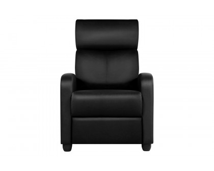 FaFurn™ High-Density Faux Leather Push Back Recliner Chair - Black