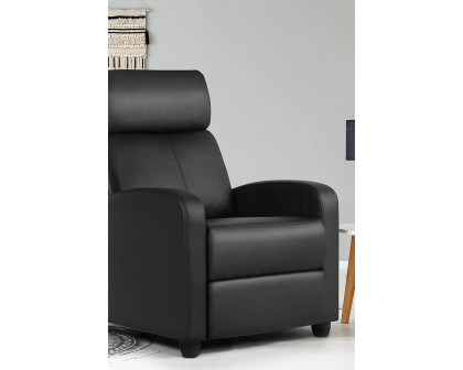 FaFurn™ High-Density Faux Leather Push Back Recliner Chair - Black