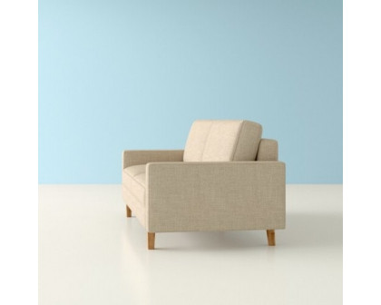 FaFurn™ Modern Sofa with Wood Legs - Beige, Linen