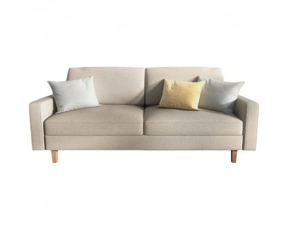 FaFurn™ Modern Sofa with Wood Legs - Beige, Linen