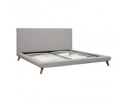 FaFurn - King Size Platform Bed Frame with Mid-Century Style Legs