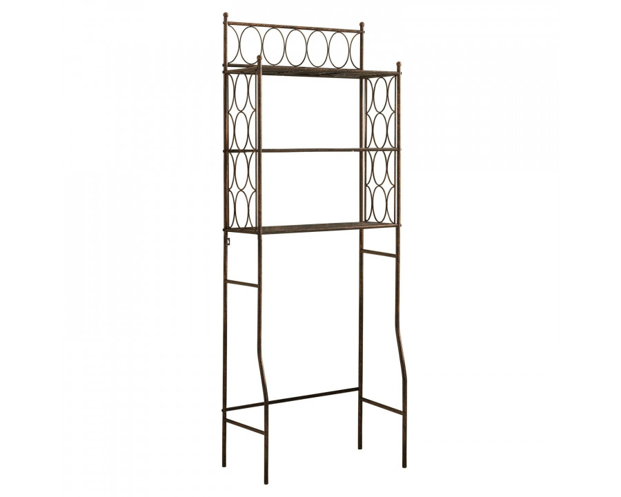 FaFurn - 3-Tier Bathroom Rack in Brushed Copper, Iron