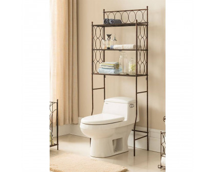 FaFurn - 3-Tier Bathroom Rack in Brushed Copper, Iron