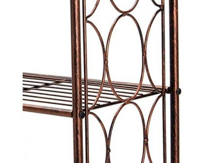 FaFurn - 3-Tier Bathroom Rack in Brushed Copper, Iron