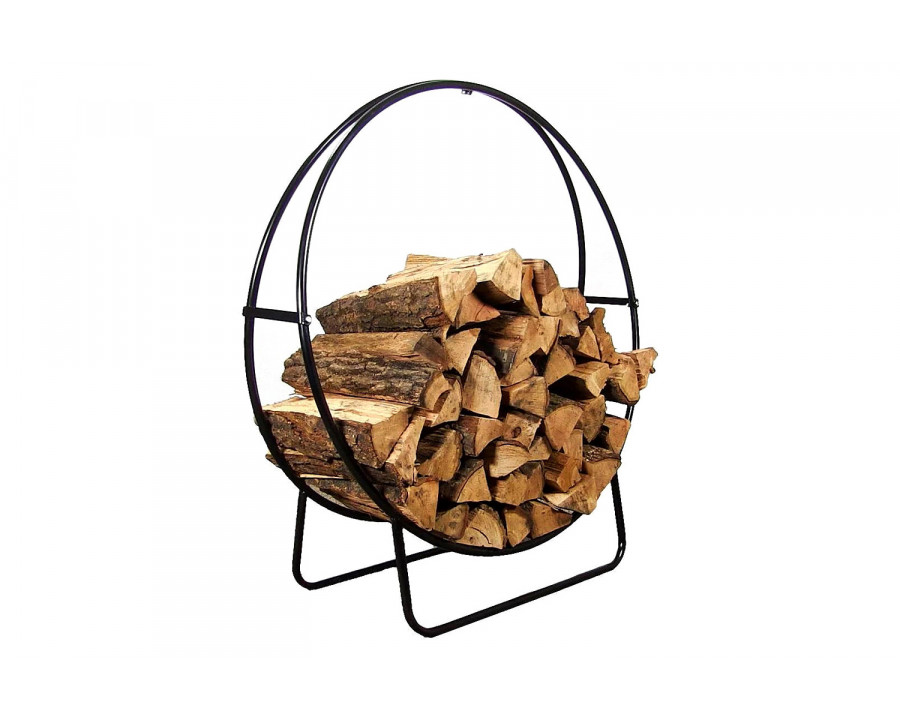 FaFurn - Modern Black Metal Indoor Outdoor Firewood Holder Log Rack