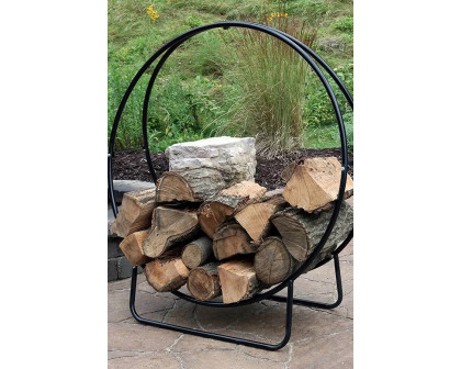 FaFurn - Modern Black Metal Indoor Outdoor Firewood Holder Log Rack