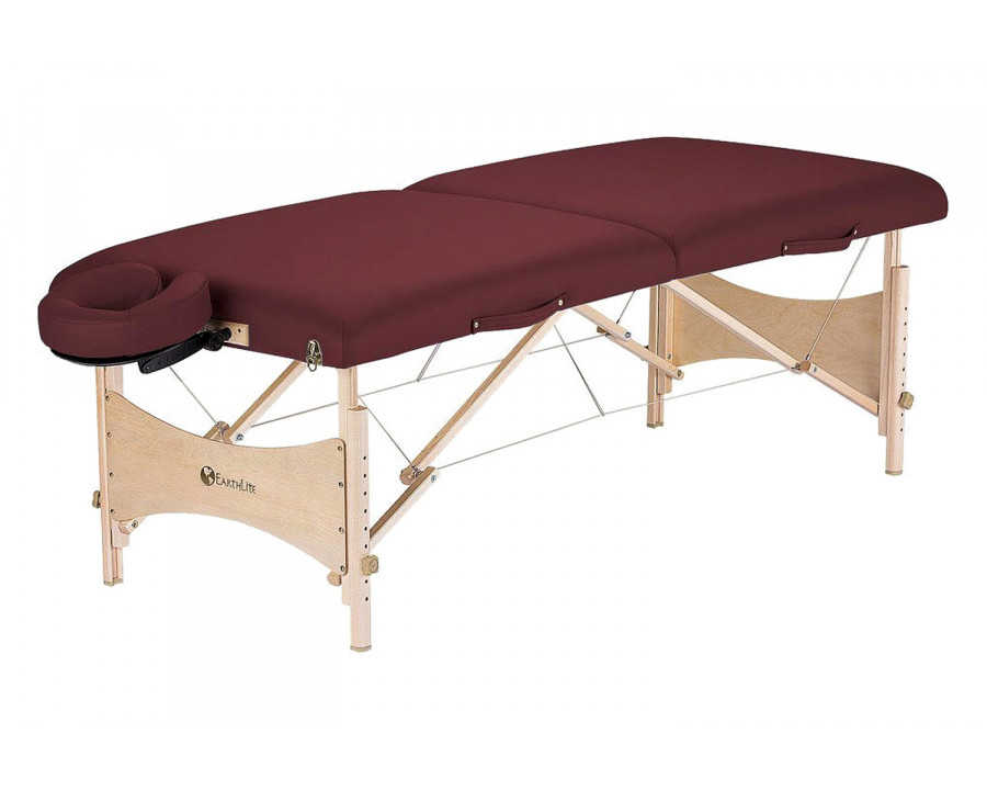 FaFurn - Burgundy Portable Massage Table with Adjustable Headrest and Carry Case