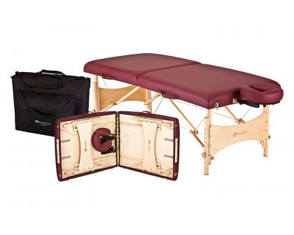 FaFurn - Burgundy Portable Massage Table with Adjustable Headrest and Carry Case