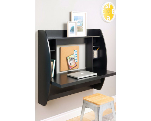 FaFurn Modern Floating Wall Mounted Computer Desk - Black