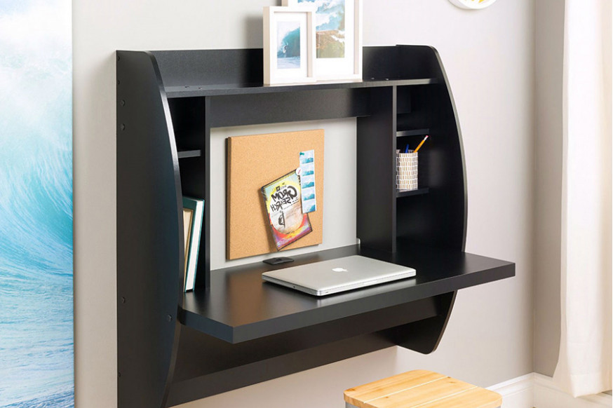 FaFurn™ Modern Floating Wall Mounted Computer Desk - Black