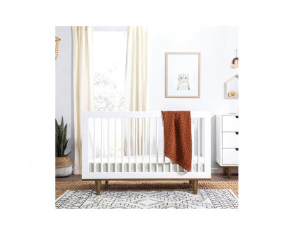 FaFurn - 3-In-1 Modern Solid Wood Crib with Mid Century Style Legs