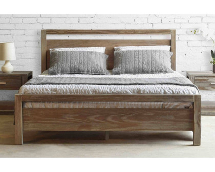 FaFurn™ Farmhouse Traditional Rustic Platform Bed - Pine, Queen Size