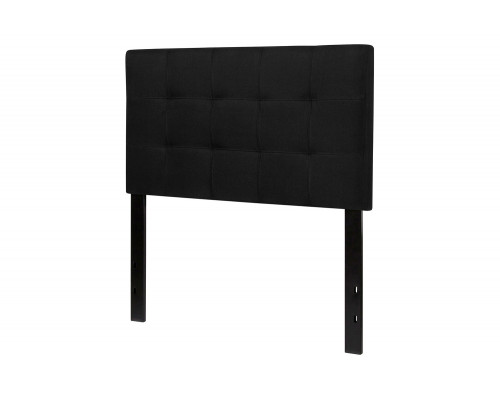 FaFurn Modern Fabric Upholstered Panel Headboard - Black, Twin Size