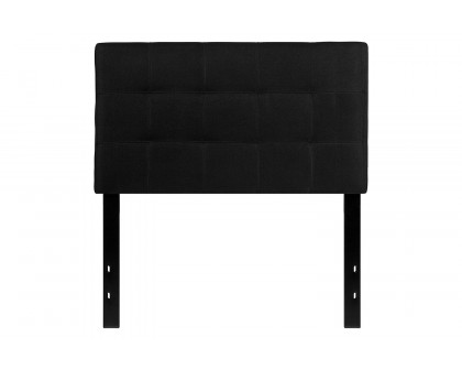 FaFurn Modern Fabric Upholstered Panel Headboard - Black, Twin Size