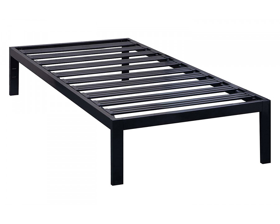 FaFurn - Twin XL Size Wide Platform Bed Frame in Black, Metal