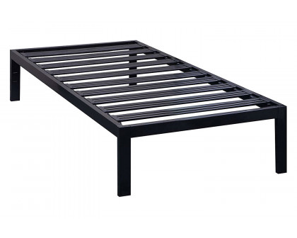 FaFurn - Twin XL Size Wide Platform Bed Frame in Black, Metal