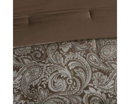 FaFurn - 12-Piece Queen Size Comforter Set in Brown/Blue