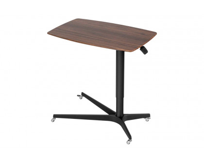 FaFurn™ Adjustable Mobile Standing Desk with Lockable Wheels - Black/Brown, MDF/PP/Aluminum