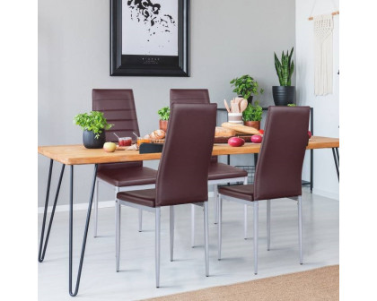 FaFurn - Set of 4 Modern Dining Chairs with Metal Legs