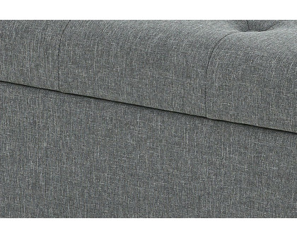 FaFurn - Gray Linen 48-Inch Bedroom Storage Ottoman Bench Footrest