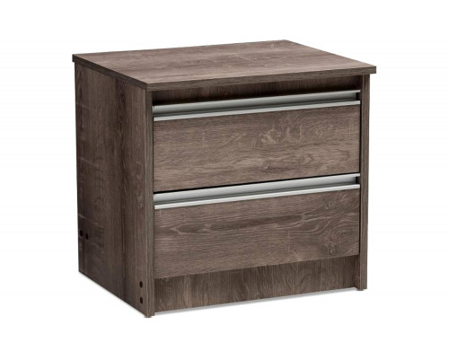 FaFurn - Rustic Farmhome 2 Drawer Nightstand Natural Oak