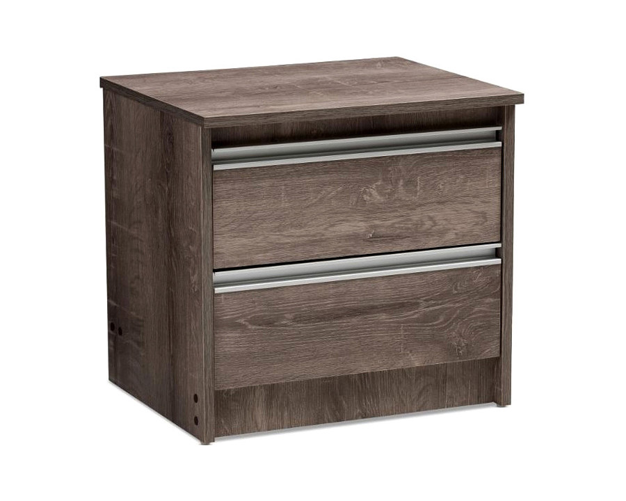 FaFurn - Rustic Farmhome 2 Drawer Nightstand Natural Oak