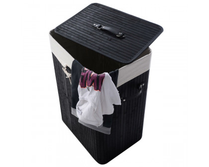 FaFurn - Laundry Hamper Basket with Removable Liner in Black