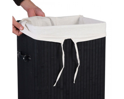 FaFurn - Laundry Hamper Basket with Removable Liner in Black