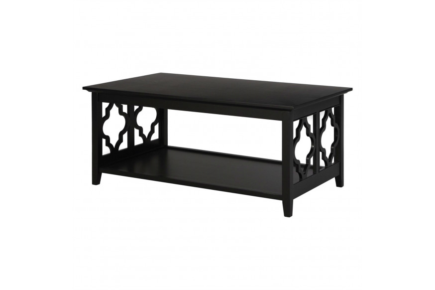 FaFurn™ Coffee Table with Solid Birch Wood Frame - Black, Wood