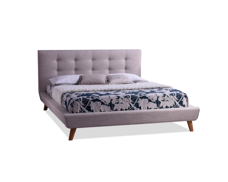 FaFurn - Modern Platform Bed Frame with Button Tufted Headboard