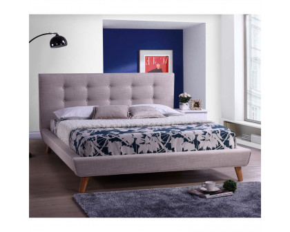 FaFurn - Modern Platform Bed Frame with Button Tufted Headboard