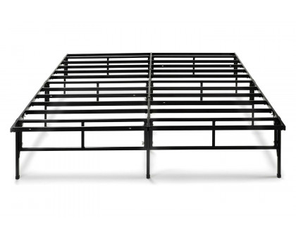 FaFurn - Queen Size Sturdy Black Metal Platform Bed Frame