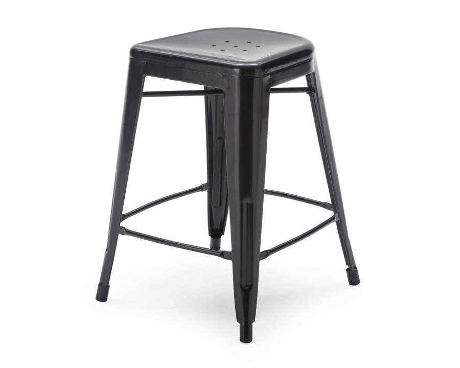 FaFurn - Set of 2 Modern Barstool in Black