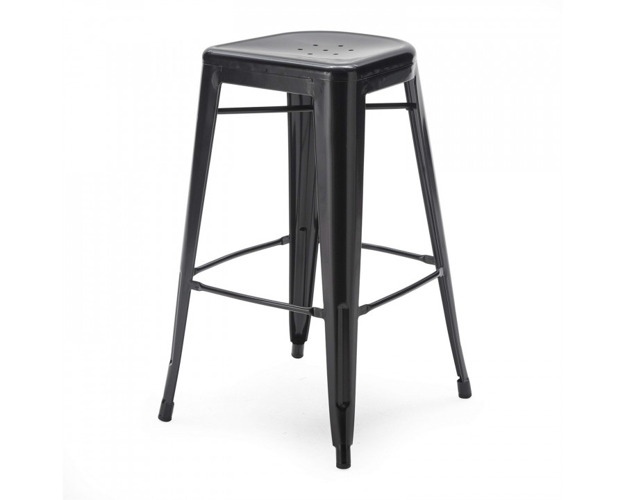 FaFurn - Set of 2 Modern Barstools Set in Black