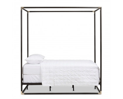 FaFurn - Industrial Queen Size Canopy Bed Frame in Black, Metal