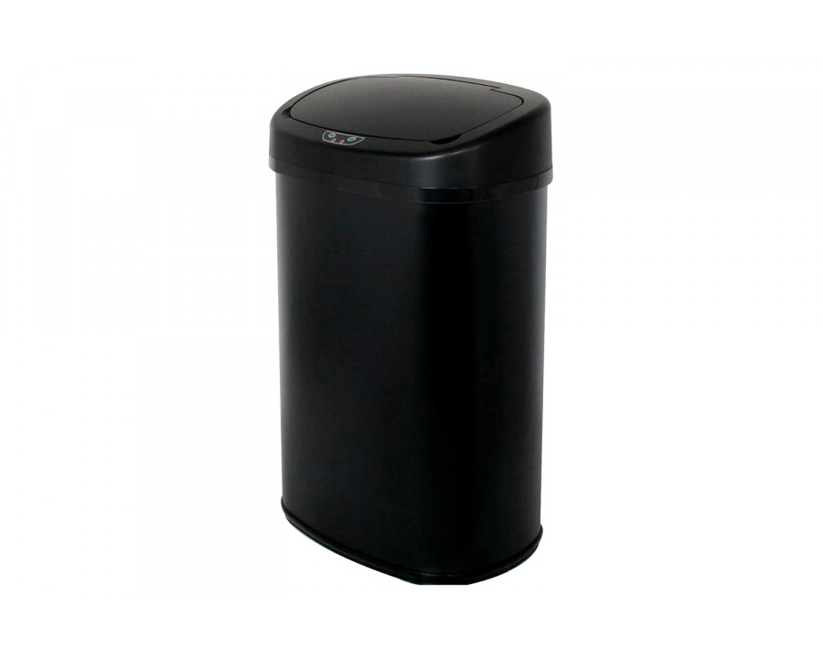 FaFurn - Black 13-Gallon Kitchen Trash Can with Touch Free Motion Sensor Lid