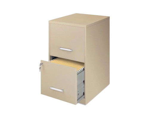 FaFurn - Metal Two Drawer Locking Vertical File Cabinet in Putty Color