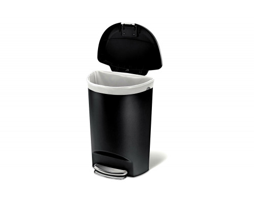 FaFurn - Black 13-Gallon Kitchen Trash Can with Foot Pedal Step Lid