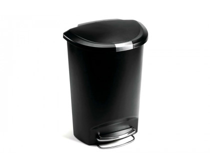 FaFurn - Black 13-Gallon Kitchen Trash Can with Foot Pedal Step Lid