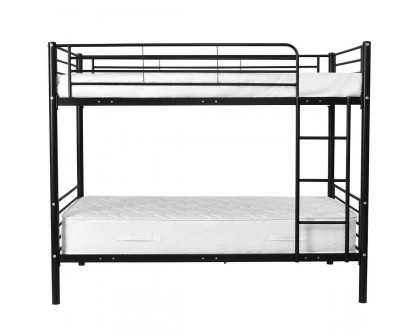 FaFurn - Twin Size Bunk Bed with Ladder in Black/White, Metal